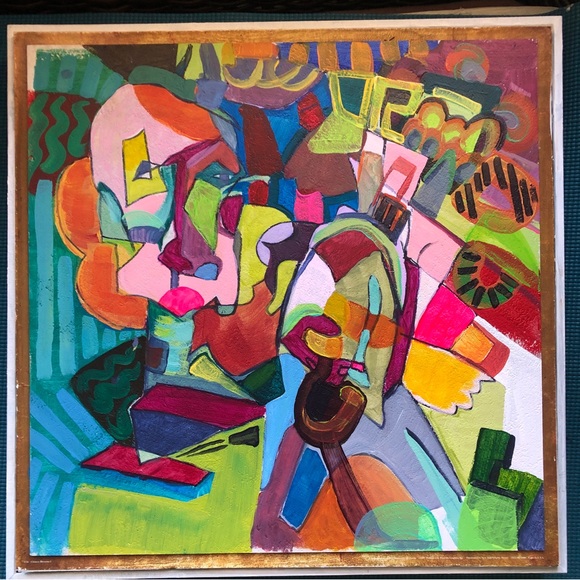 Original painting 24x24” acrylic and oil on canvas framed signed sealed OOAK art - Picture 1 of 1